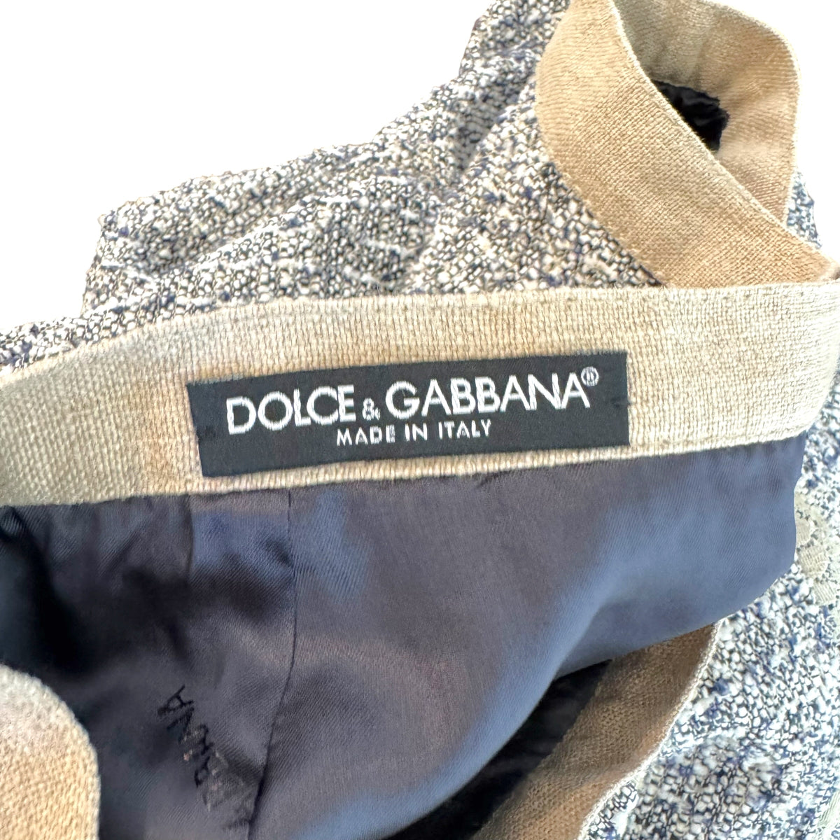 Dolce & Gabbana Gray Tweed Lace Midi Skirt