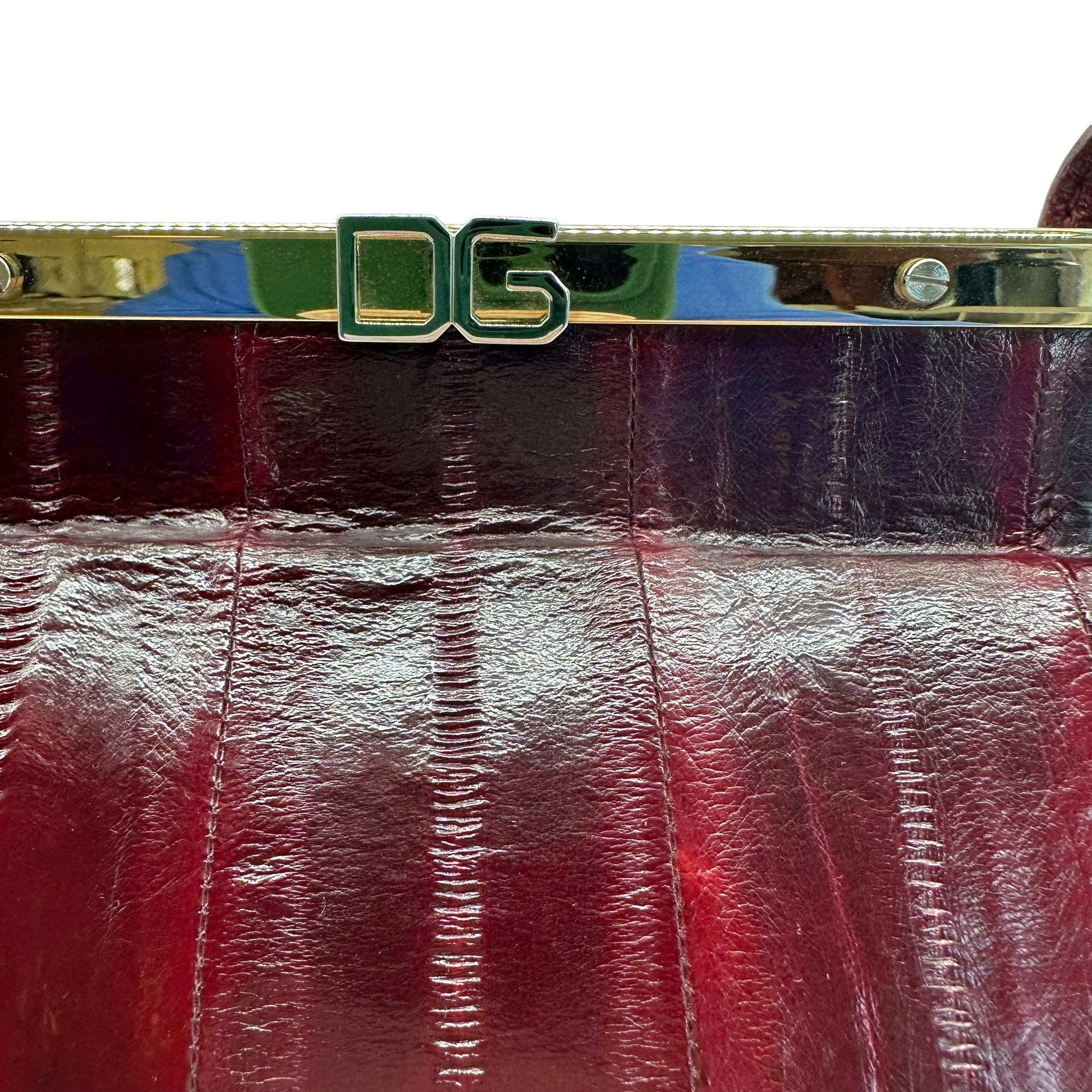 Dolce & Gabbana Burgundy Eel Skin Shoulder Bag - Outfit Repeater