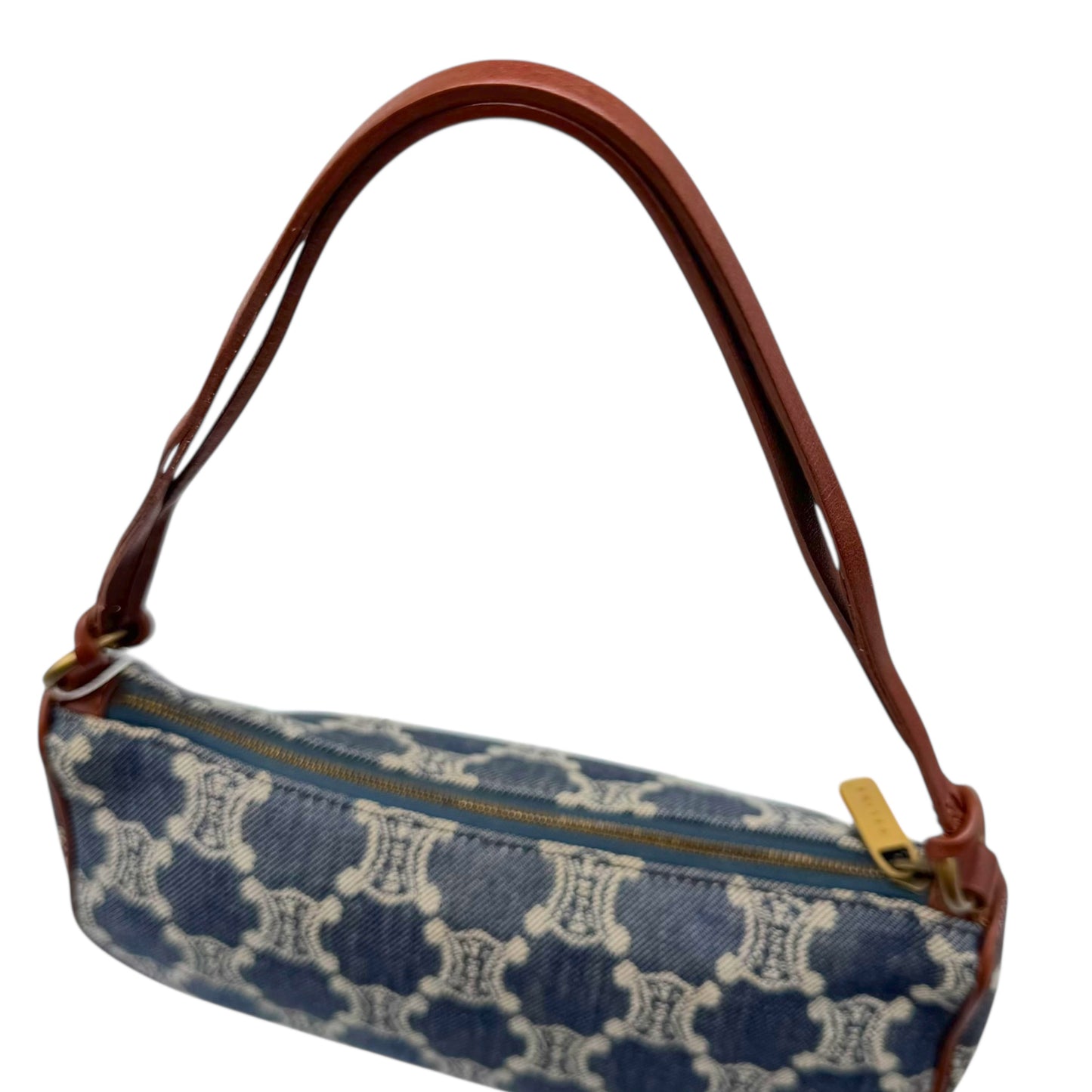 Celine Blue Denim Triomphe Monogram Pochette Bag - Outfit Repeater