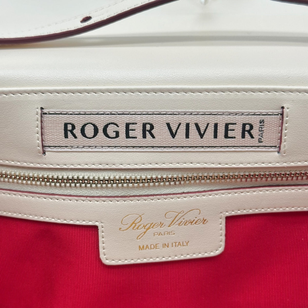 Roger Vivier Ikat Beaded Denim Leather Crossbody Bag
