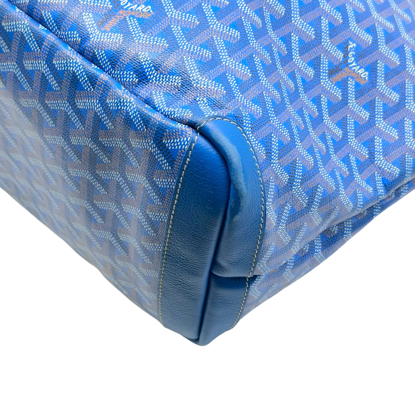 Goyard Blue Goyardine Artois Zippered Tote Bag