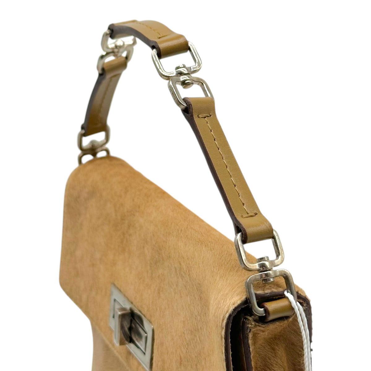 Prada Tan Ponyhair Turnlock Handbag