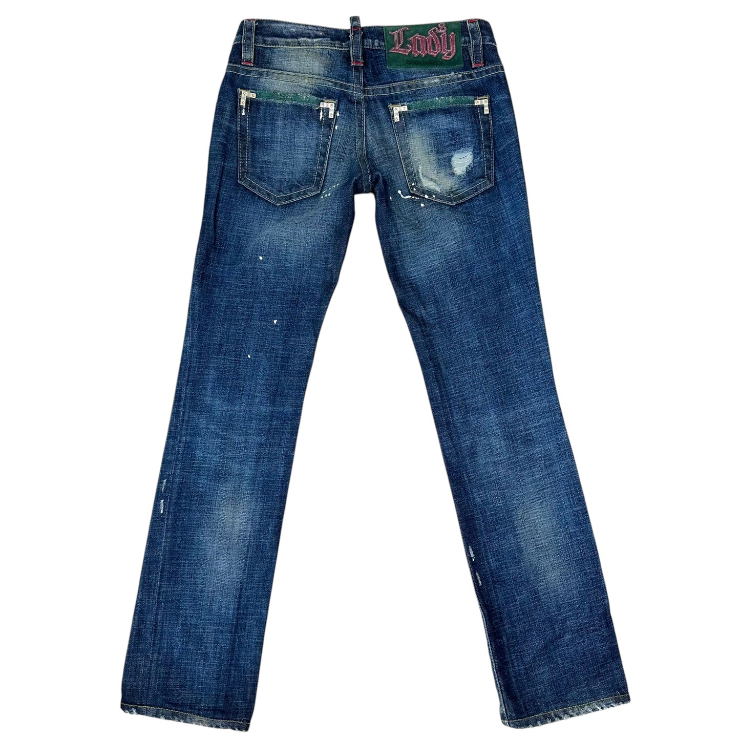 Dsquared2 Lady Low Rise Paint Splattered Jeans - Outfit Repeater