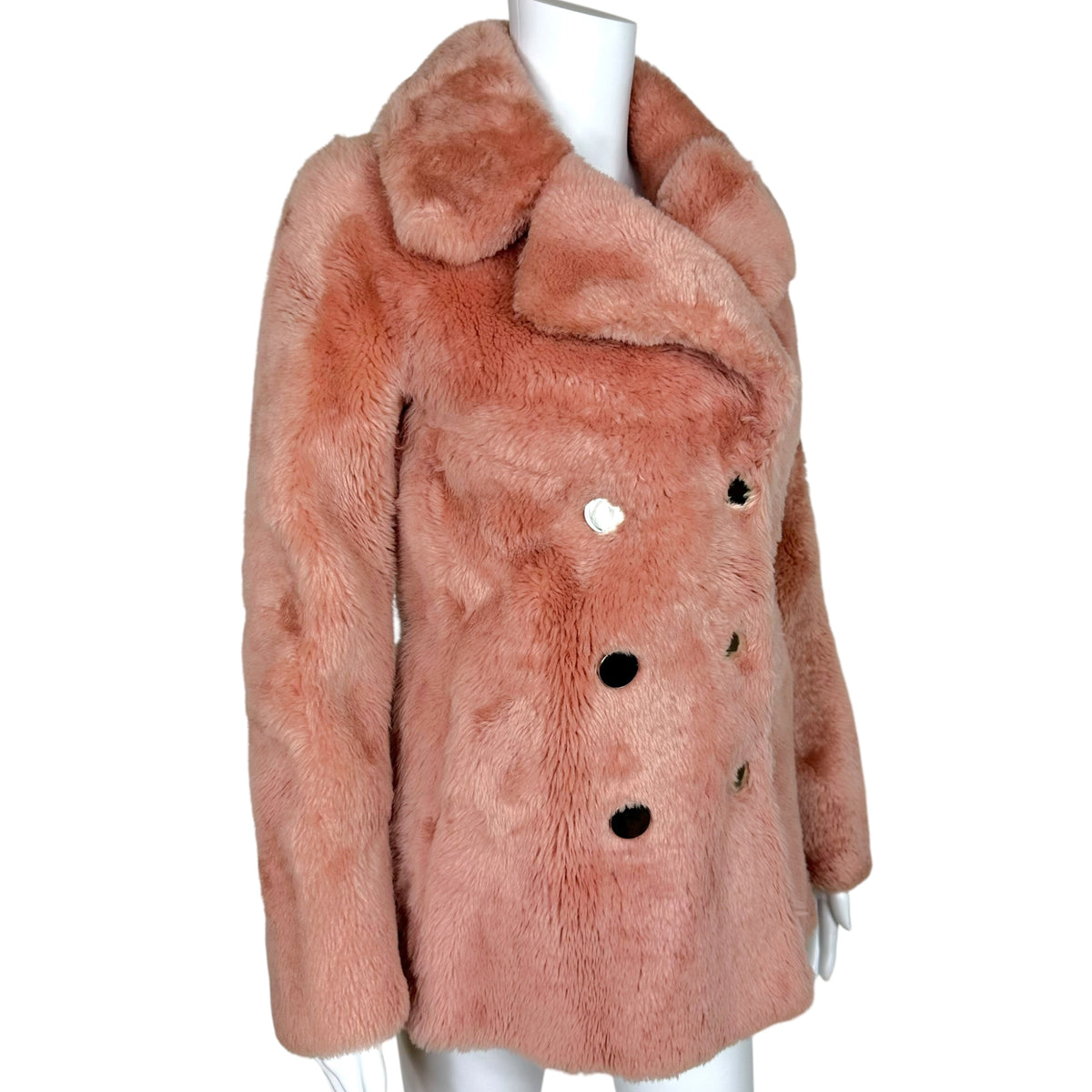 Gucci Pink Shearling Fur Coat