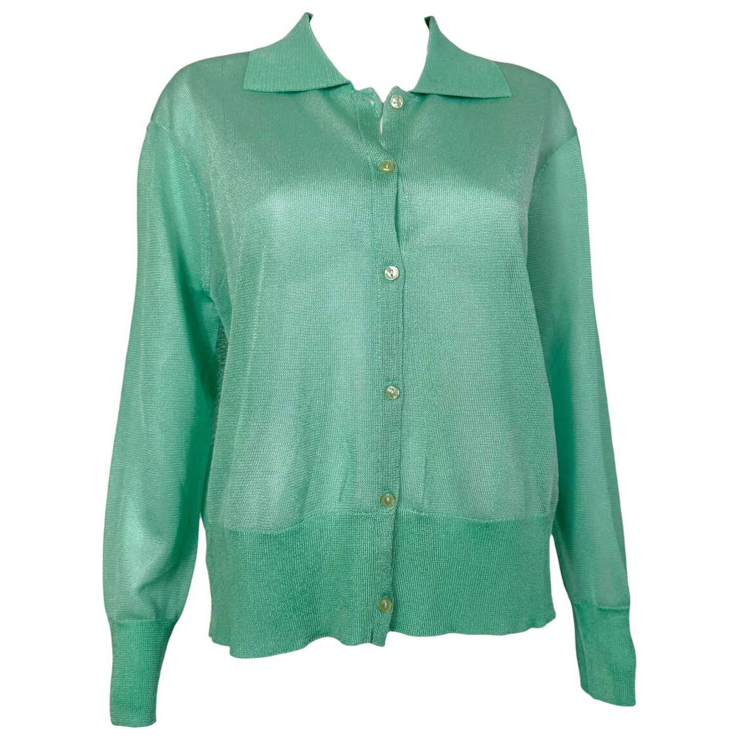 Fanci Club Sheer Knit Cardigan Mint Green XS