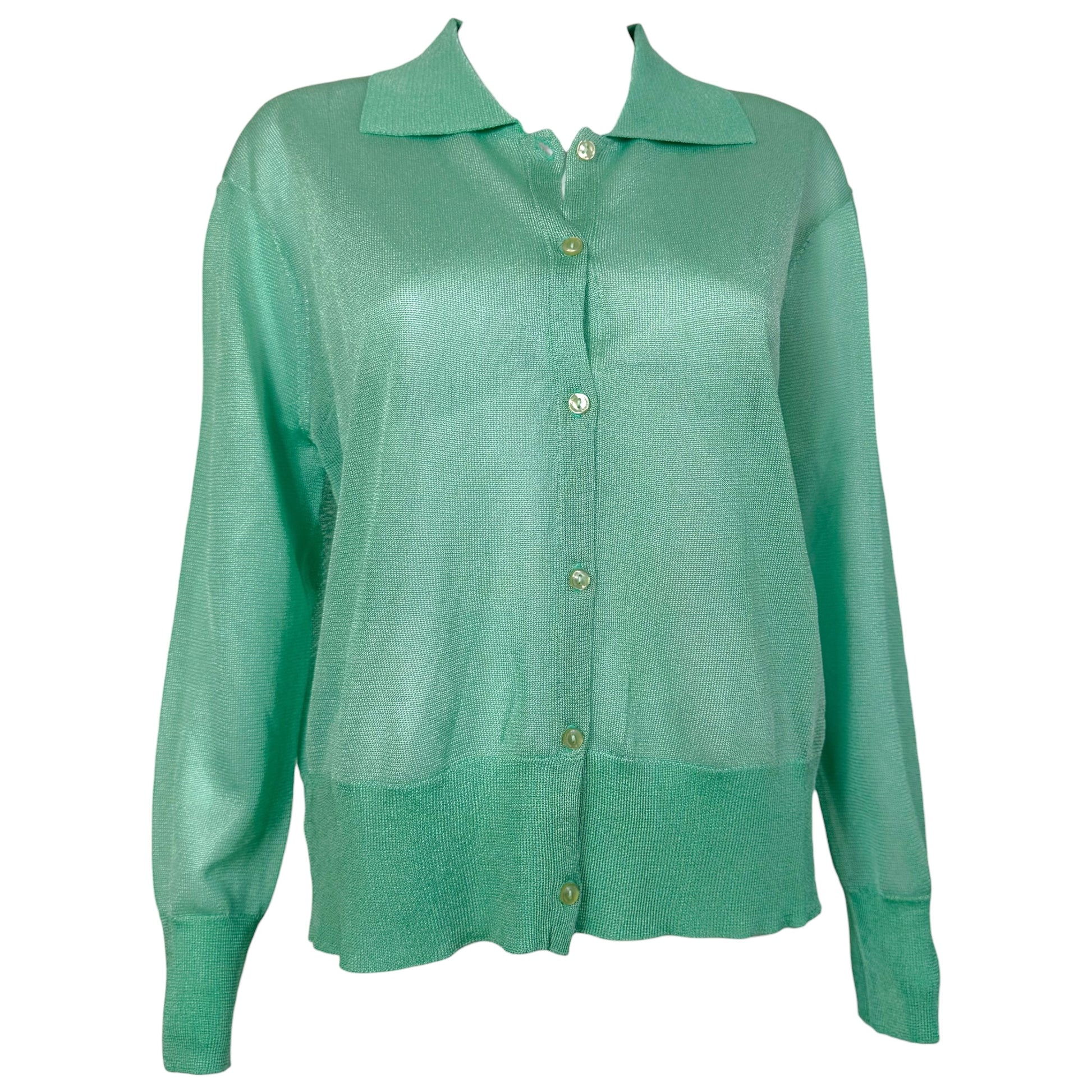 Fanci Club Sheer Knit Cardigan Mint Green XS