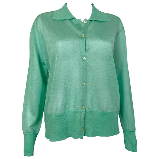 Fanci Club Sheer Knit Cardigan Mint Green XS