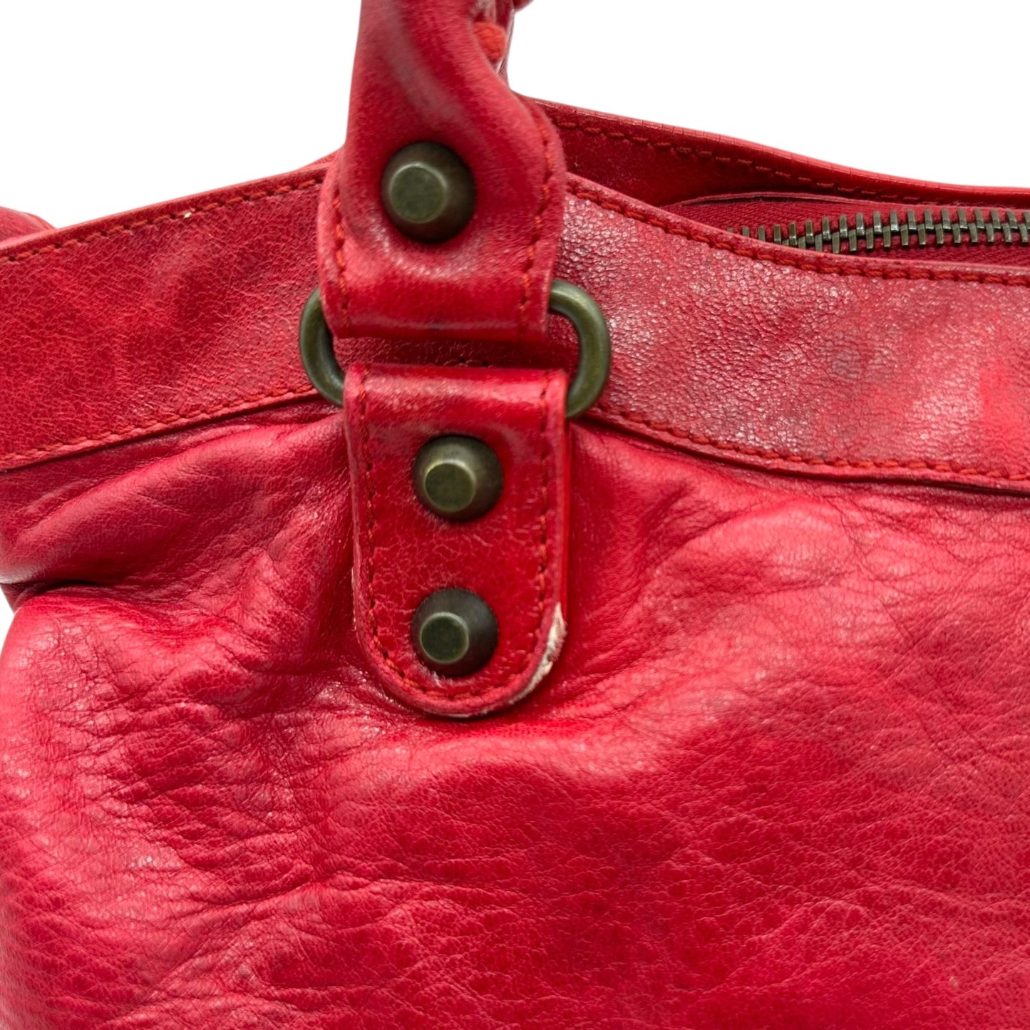 Balenciaga Red Leather First City Bag - Outfit Repeater