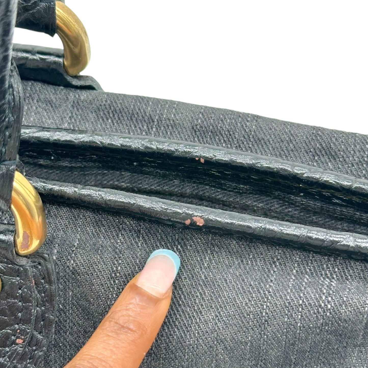 Louis Vuitton Black Denim Monogram Handbag
