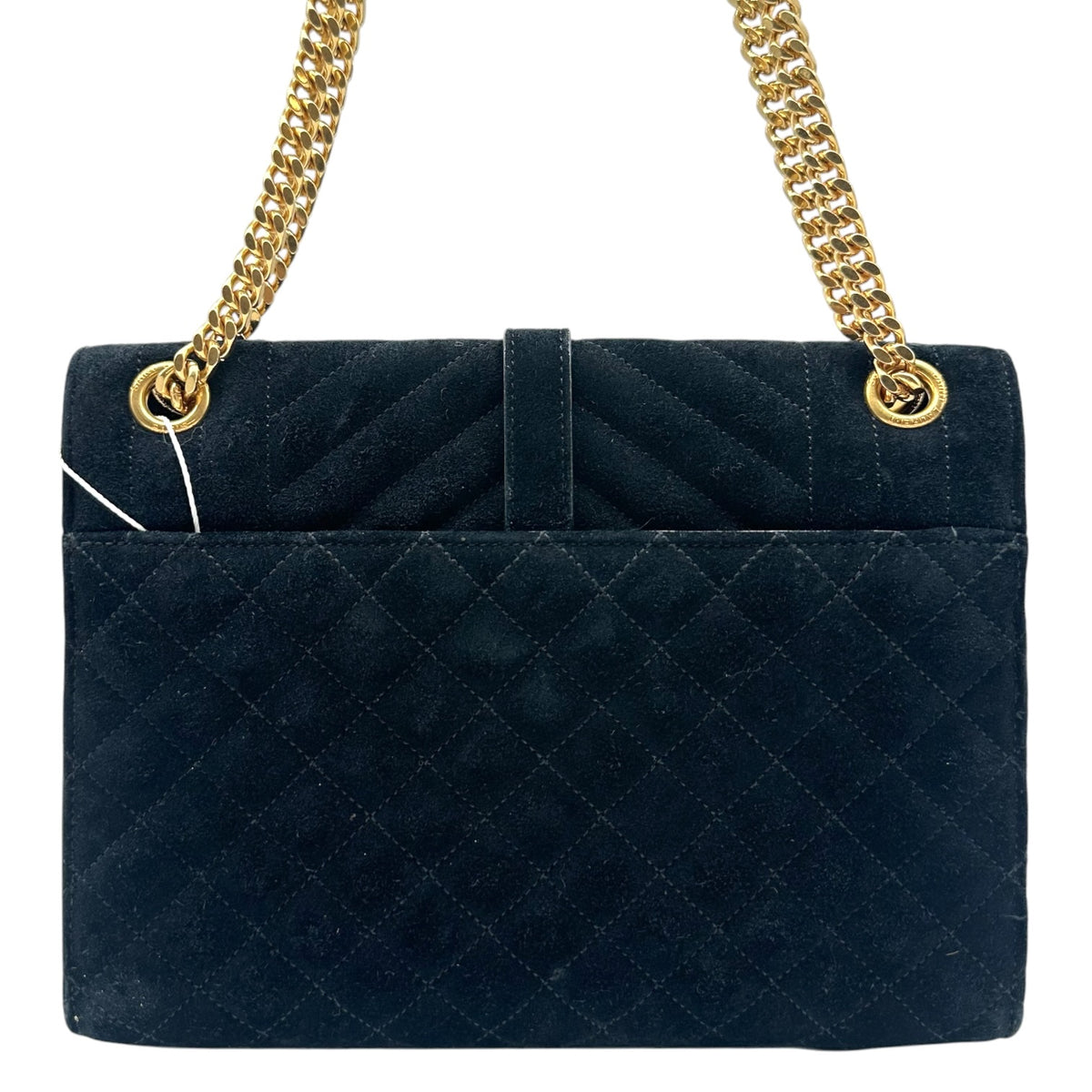 Saint Laurent Black Quilted Suede Shoulder Bag