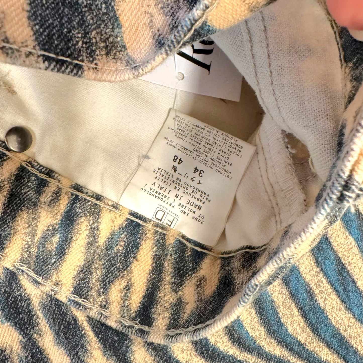 Just Cavalli Roberto Cavalli Blue & Tan Psychadelic Jeans