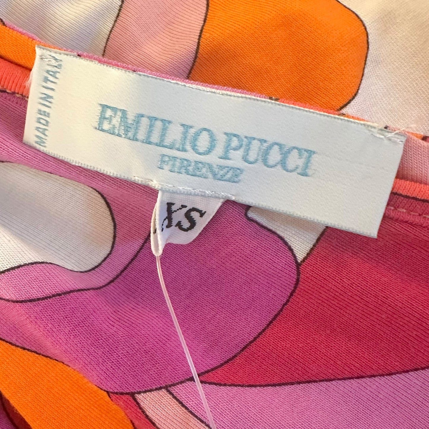 Emilio Pucci Orange & Pink Printed Cross Back Tank Top