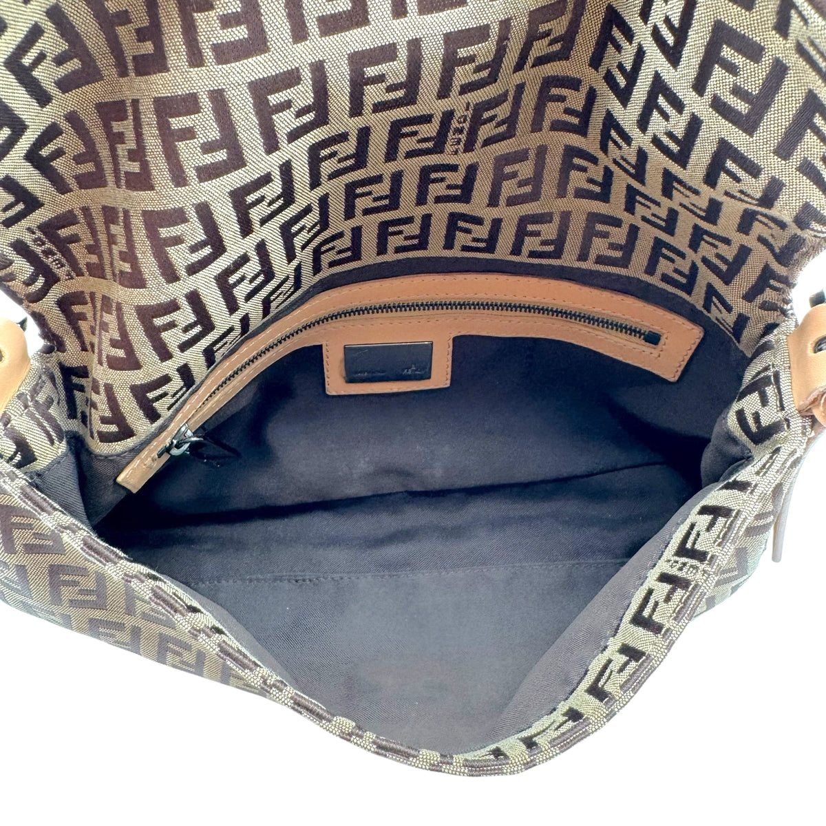 Fendi Baguette Bag Tan Zucchino Monogram