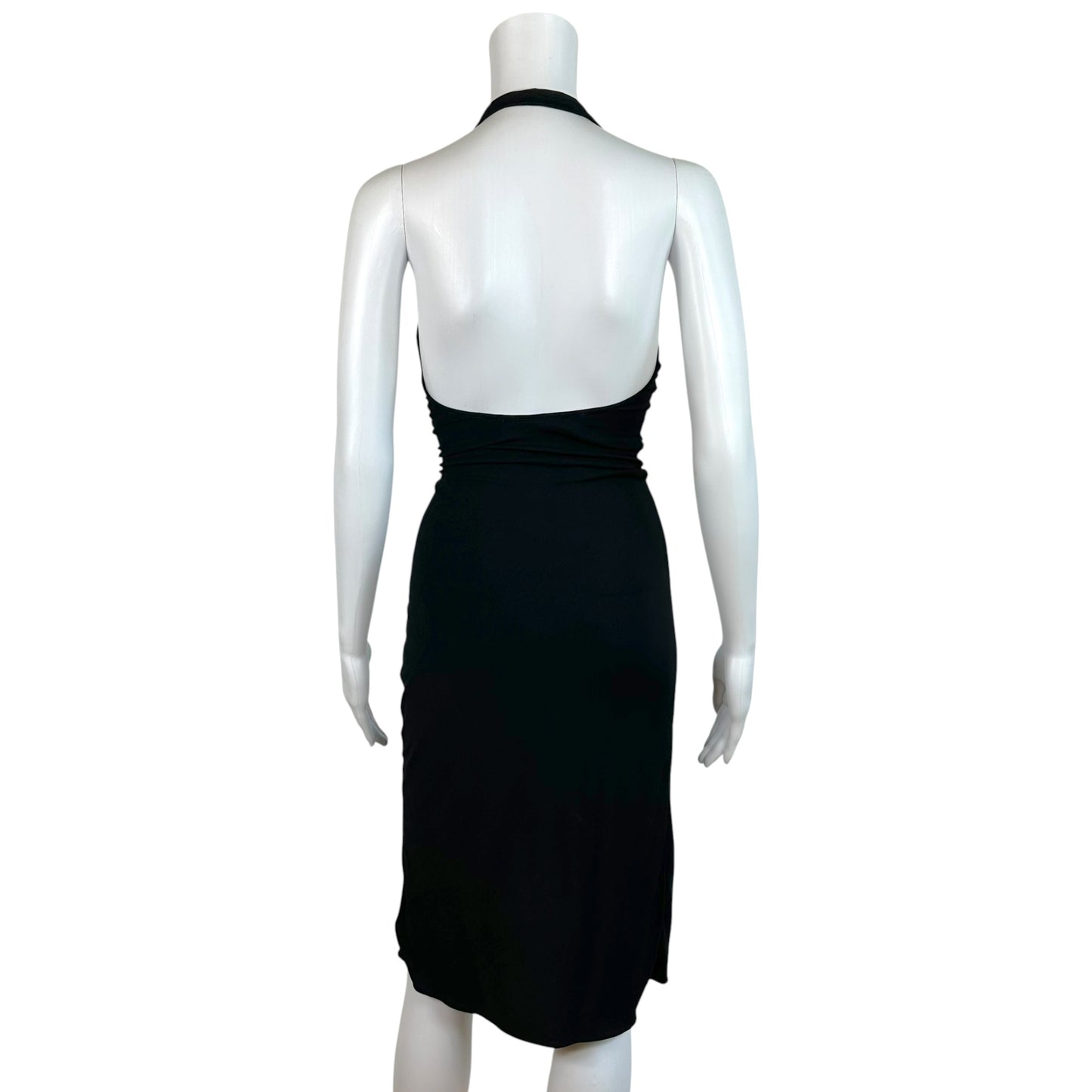 Gucci Black Halter Midi Dress with Bamboo Charm