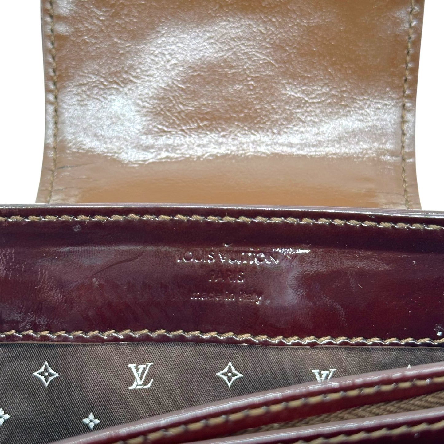 Louis Vuitton Burgundy & Ivory Patent Leather Bicolor Cruise Sac Bag