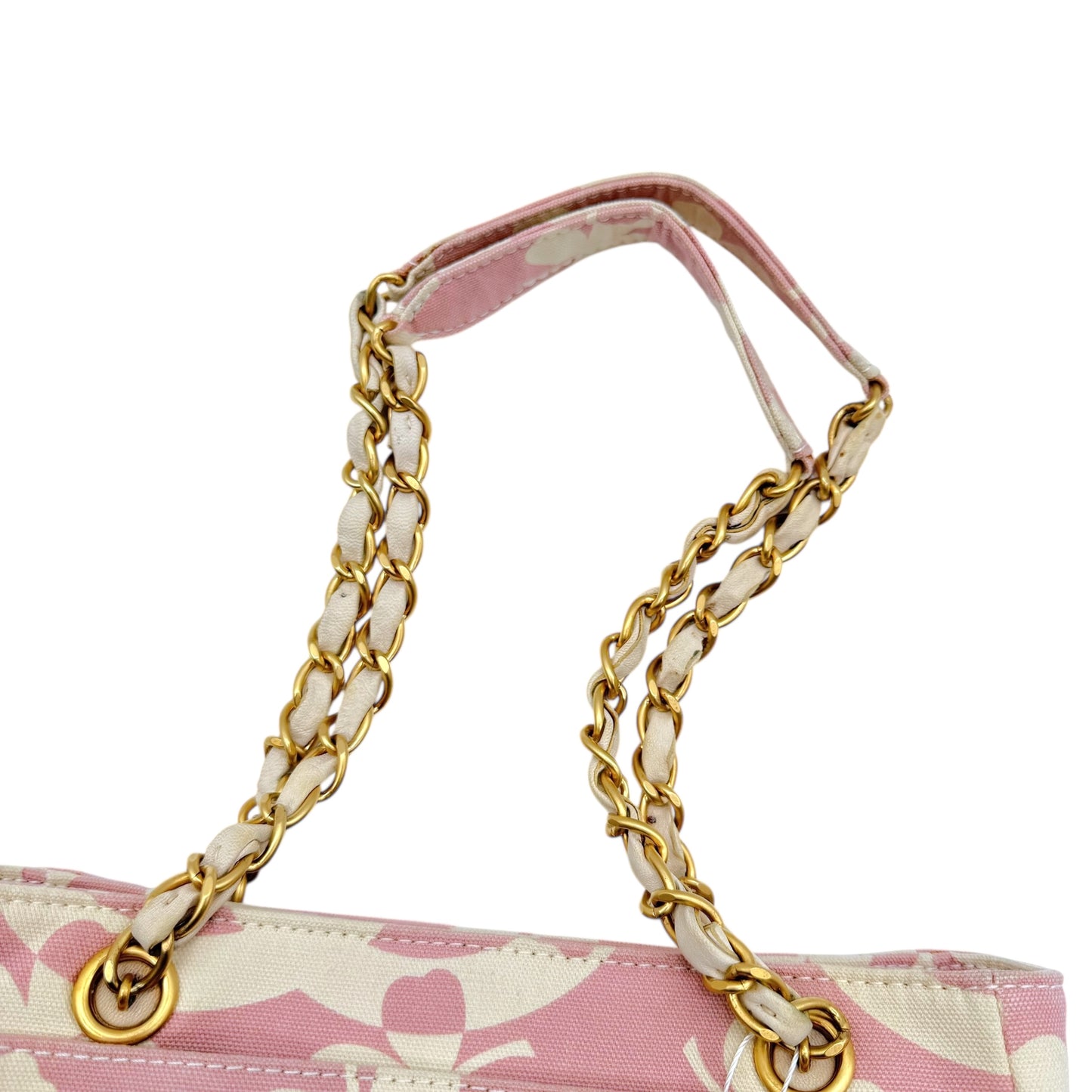 Chanel Pink & White Clover Canvas Printed Shoulder Bag 2004-2005 - Outfit Repeater