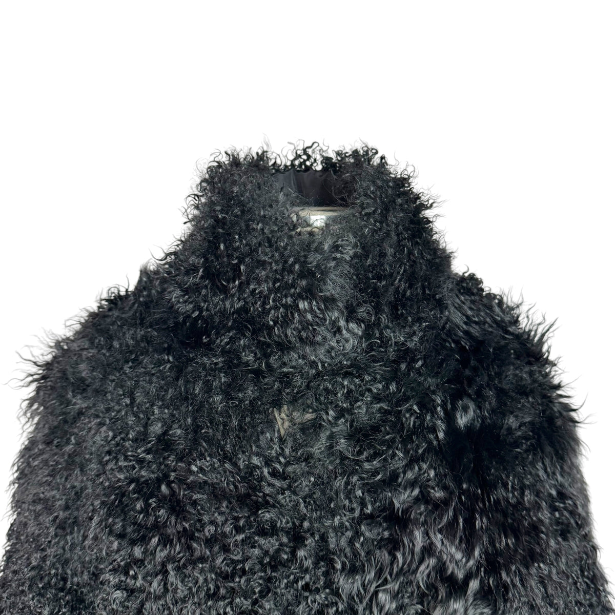 Mongolian Lamb Fur Reversible Mid-Length Coat Black