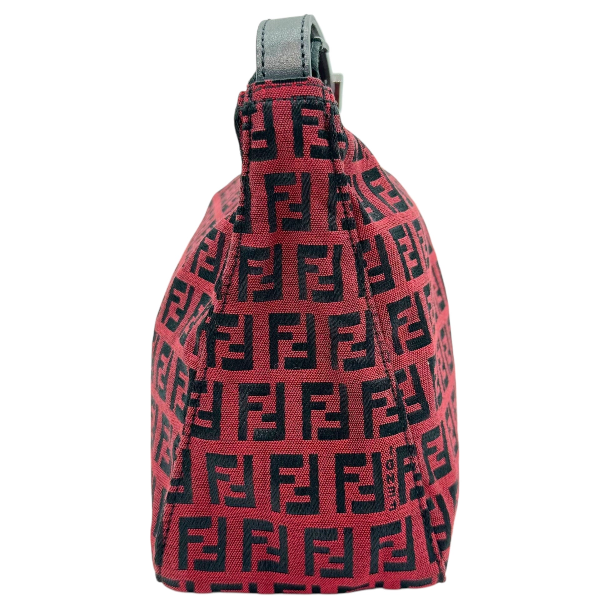Fendi Red & Black Zucchino Monogram Pochette Bag - Outfit Repeater