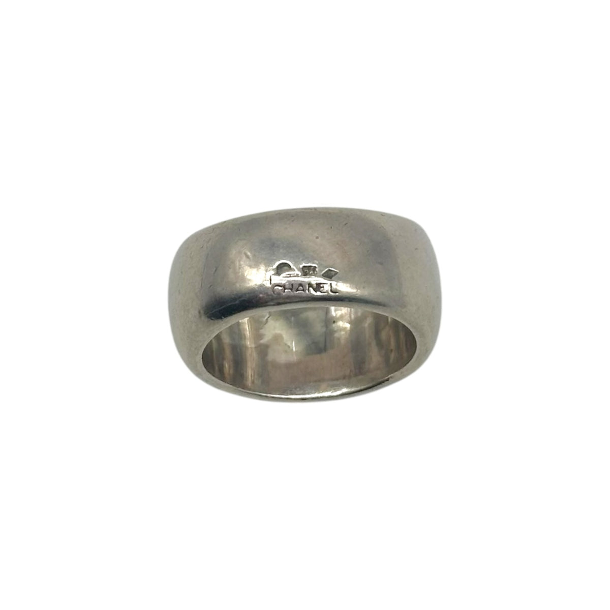 Chanel 925 Sterling Silver Spell-Out Logo Ring