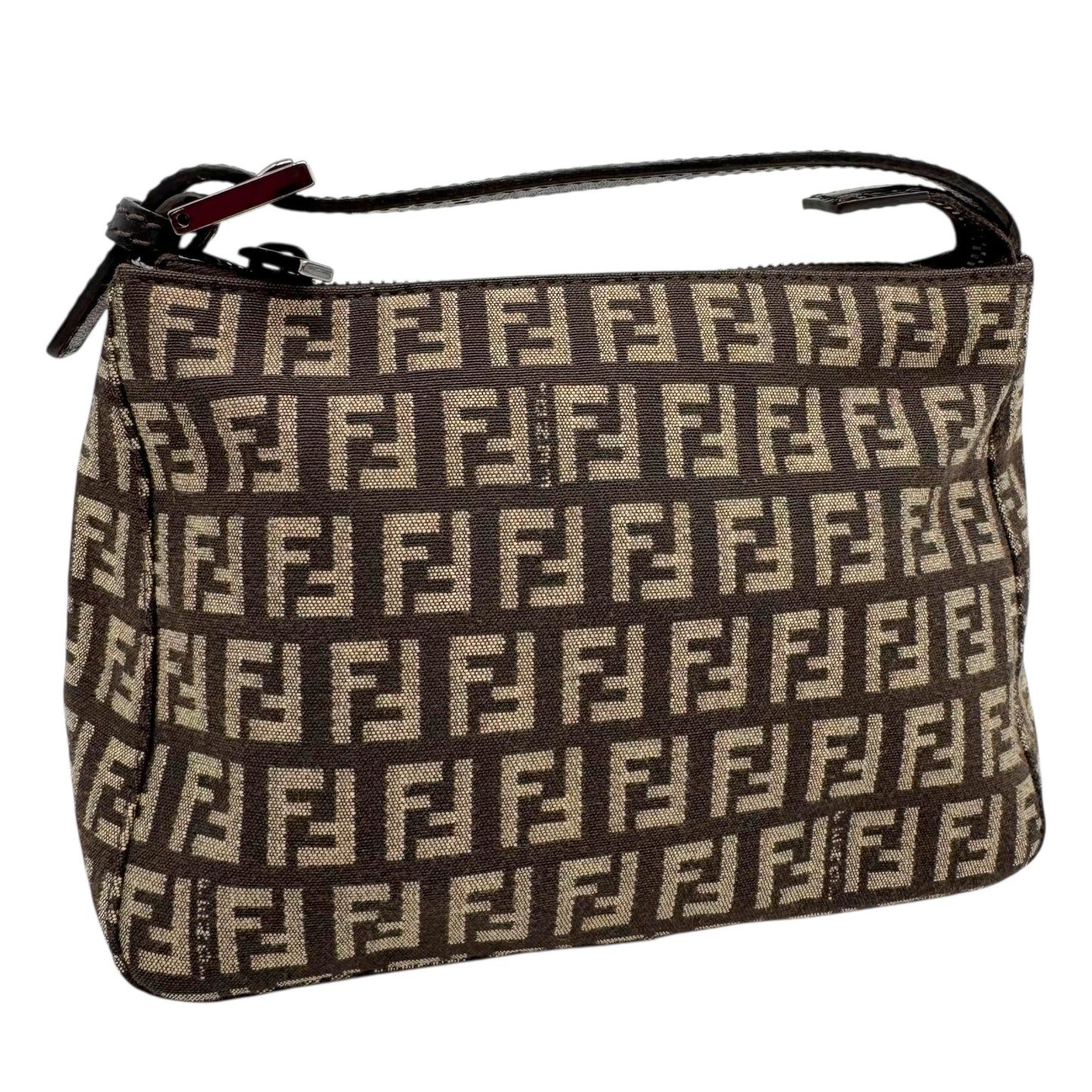Fendi Brown Zucchino Monogram Pochette Bag