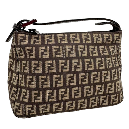Fendi Brown Zucchino Monogram Pochette Bag - Outfit Repeater