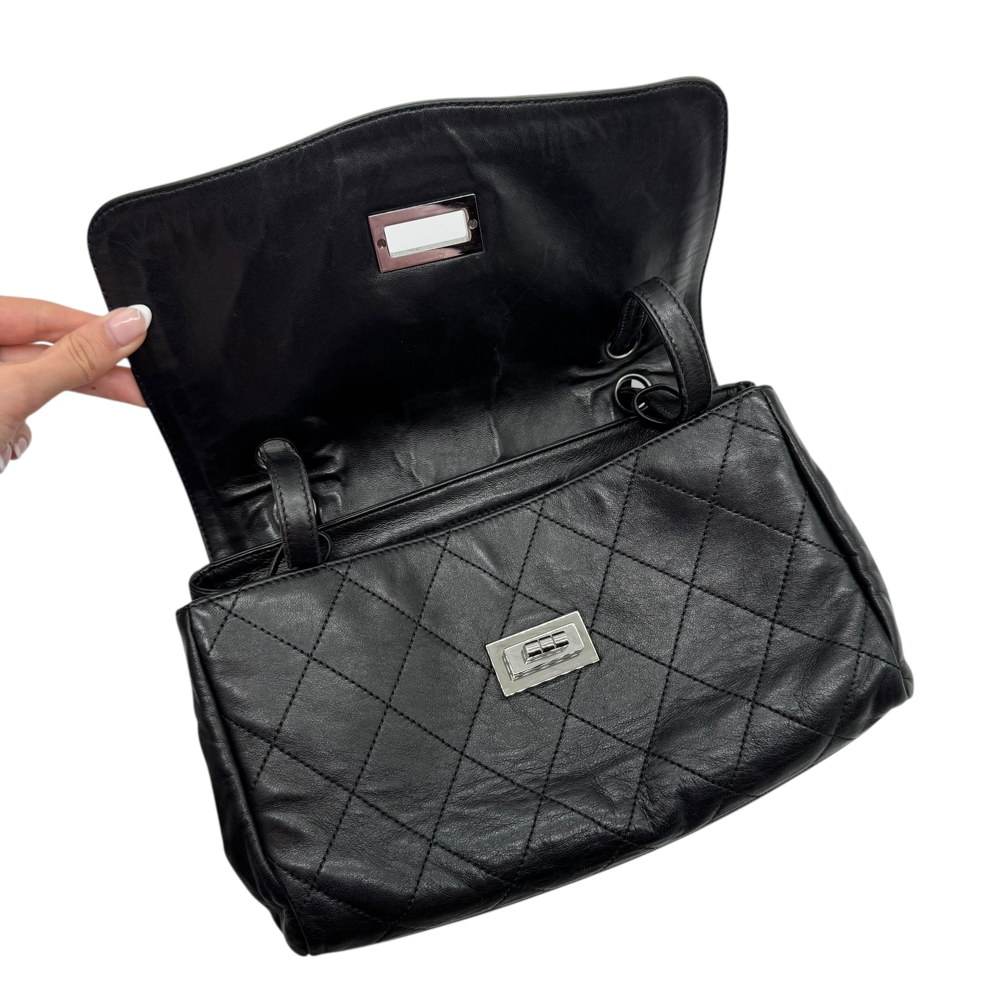 Chanel Gray & Black Matelasse Lambskin Adjustable Shoulder Flap Bag 2006-08 - Outfit Repeater