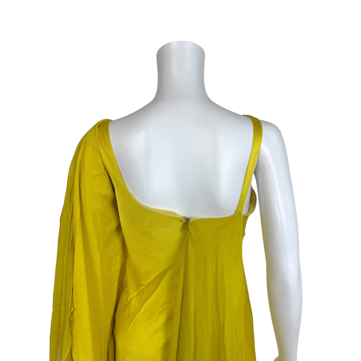 Versace Collection Yellow Silk Gown with Medusa Logo Hardware