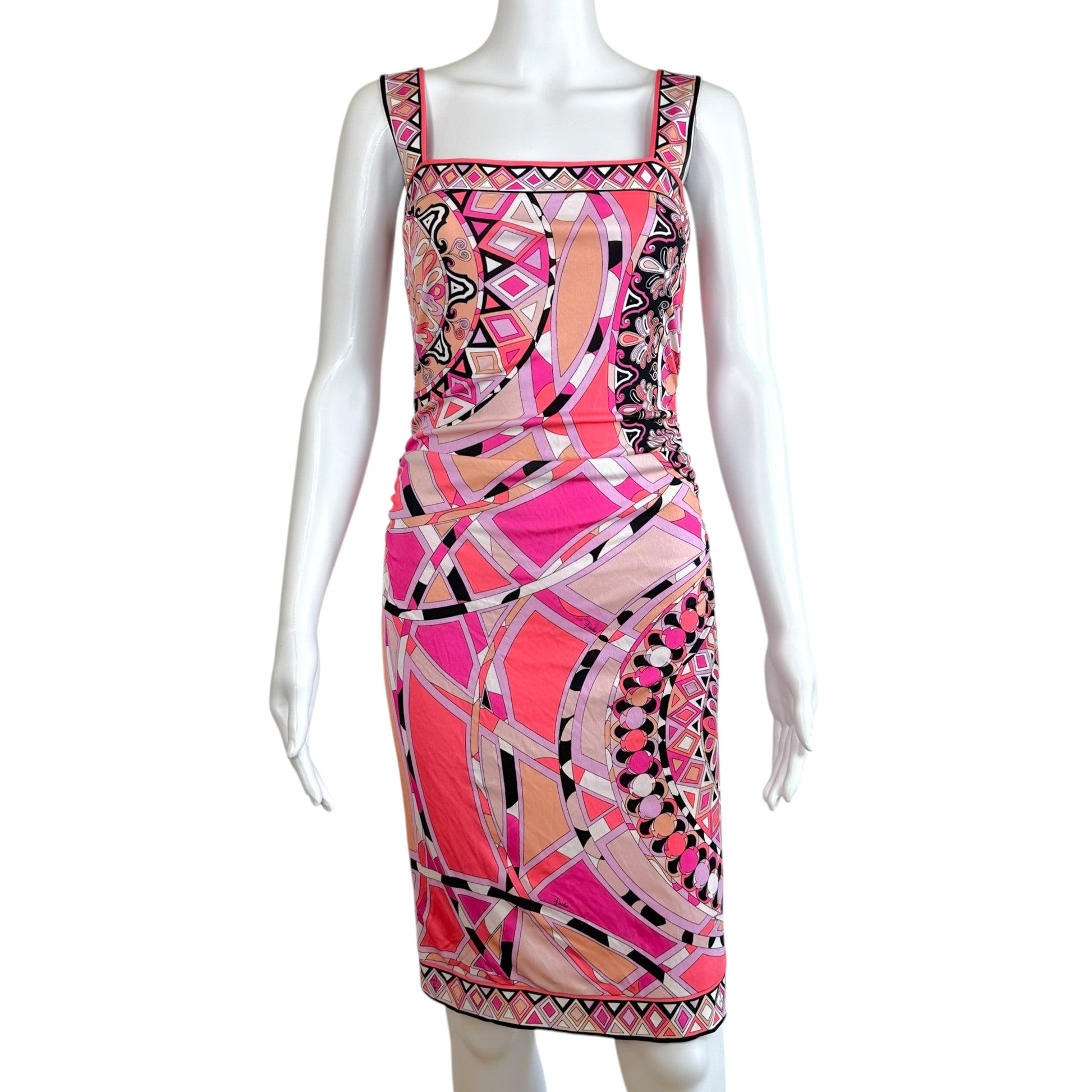 Emilio Pucci Pink Printed Bodycon Midi Dress