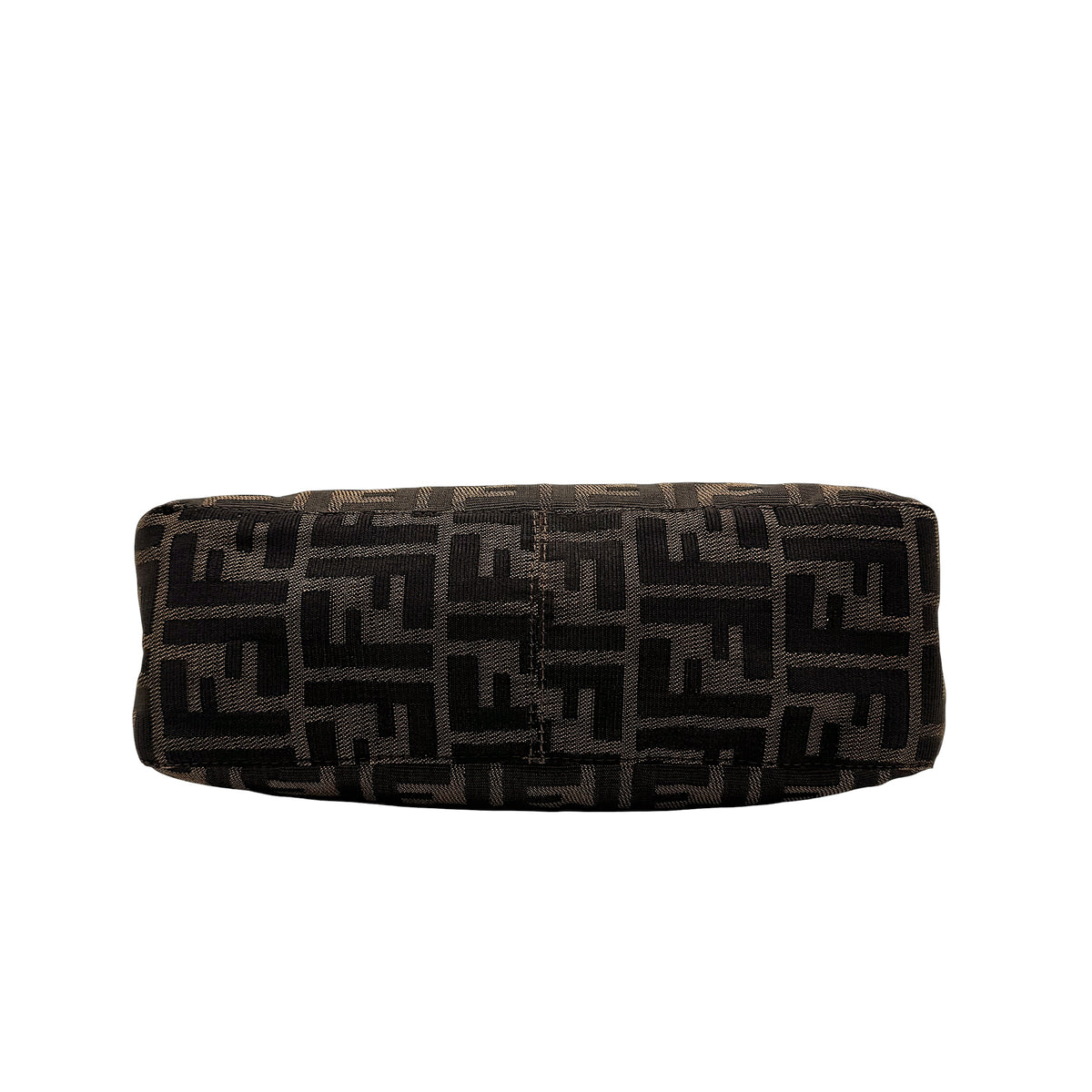 Fendi Brown Zucca Monogram Fold-Over Baguette Bag