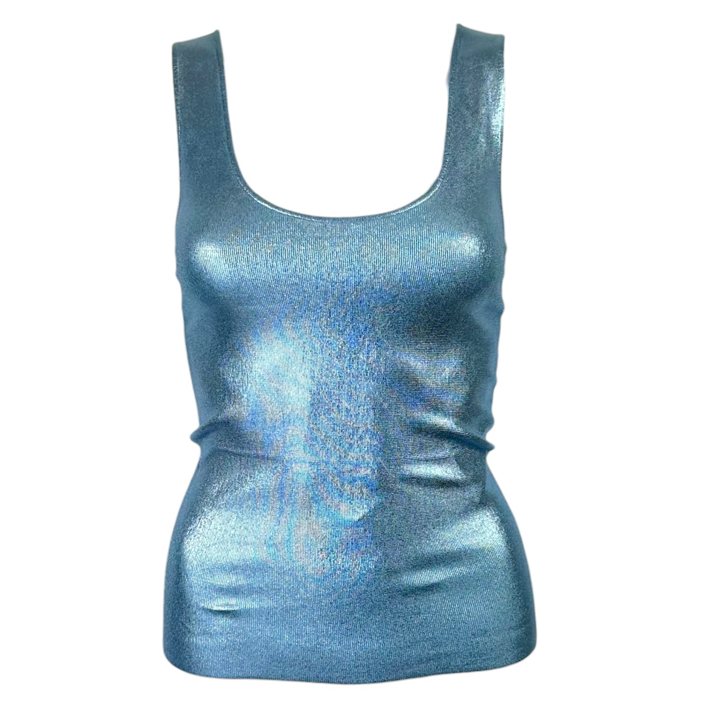 Tom Ford 2021 Light Blue Metallic Knit Tank Top