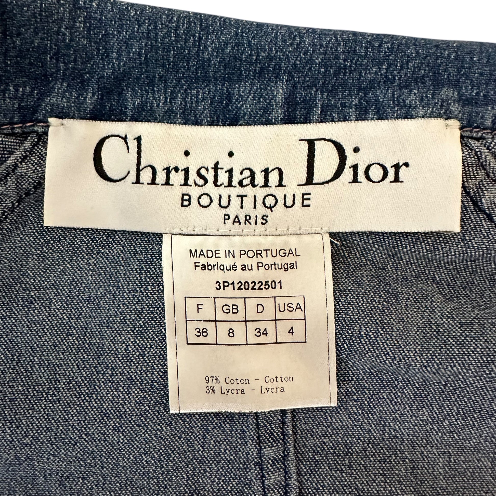Christian Dior S/S 2003 Blue Denim Cropped Jacket - Outfit Repeater