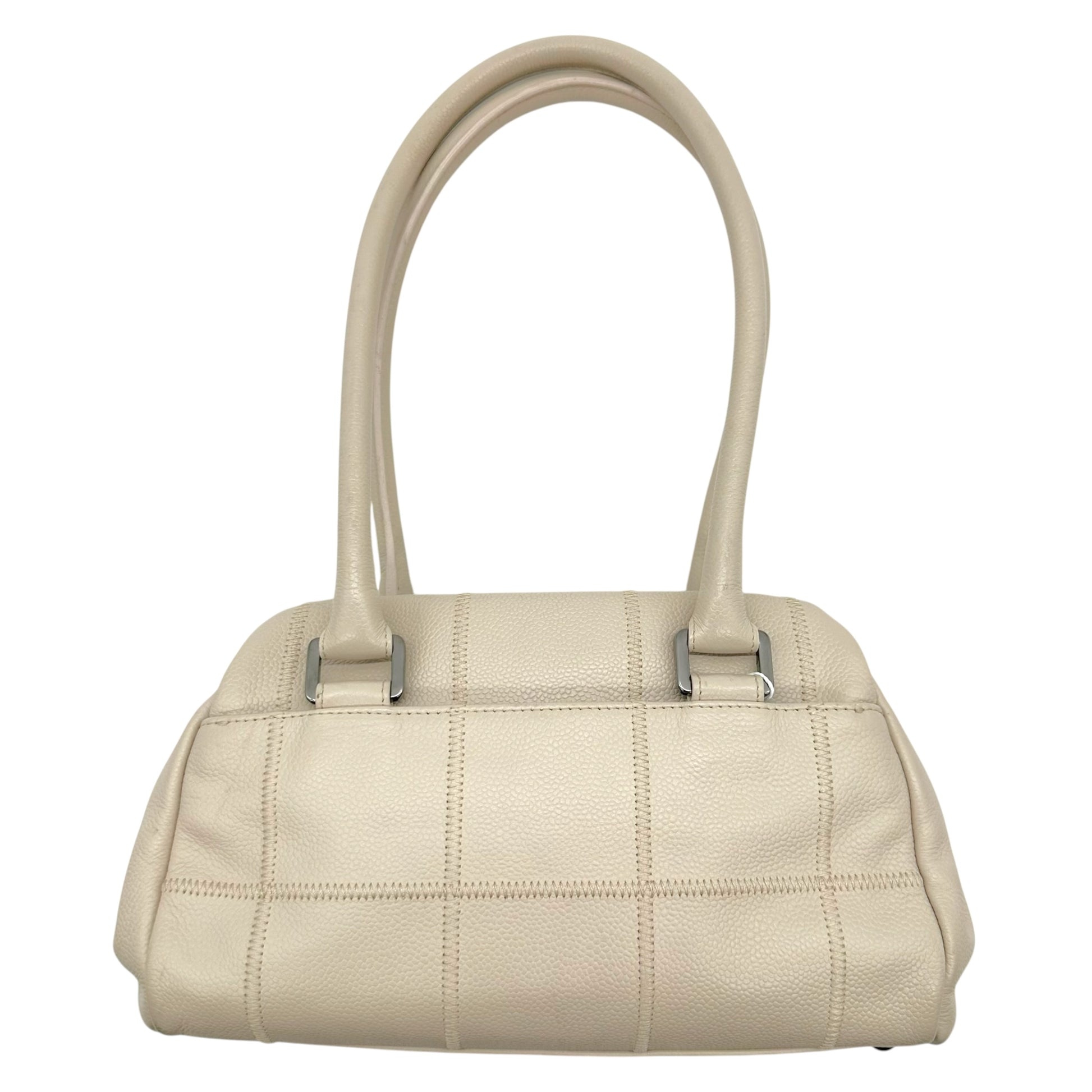 Chanel Ivory Caviar Leather Small Bowler Shoulder Bag