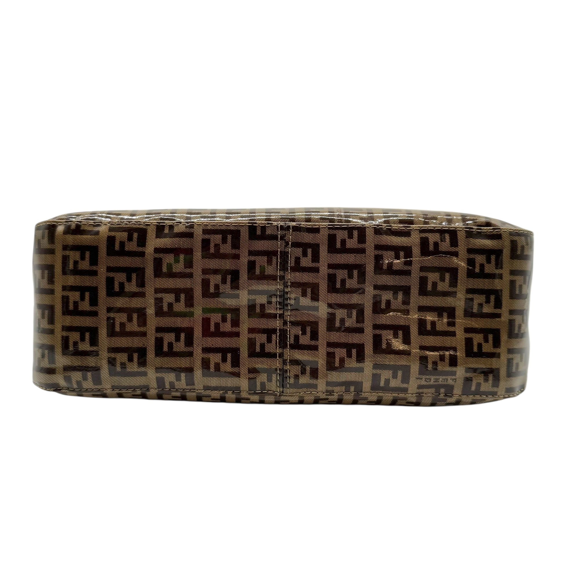 Fendi Tan Zucchino Monogram Coated Fold-Over Baguette Bag - Outfit Repeater