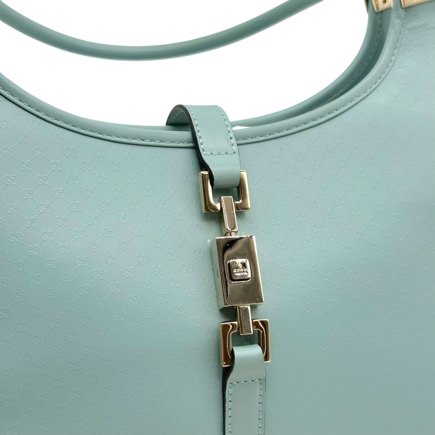 Gucci Mini Jackie Bag Light Blue Monogram Leather