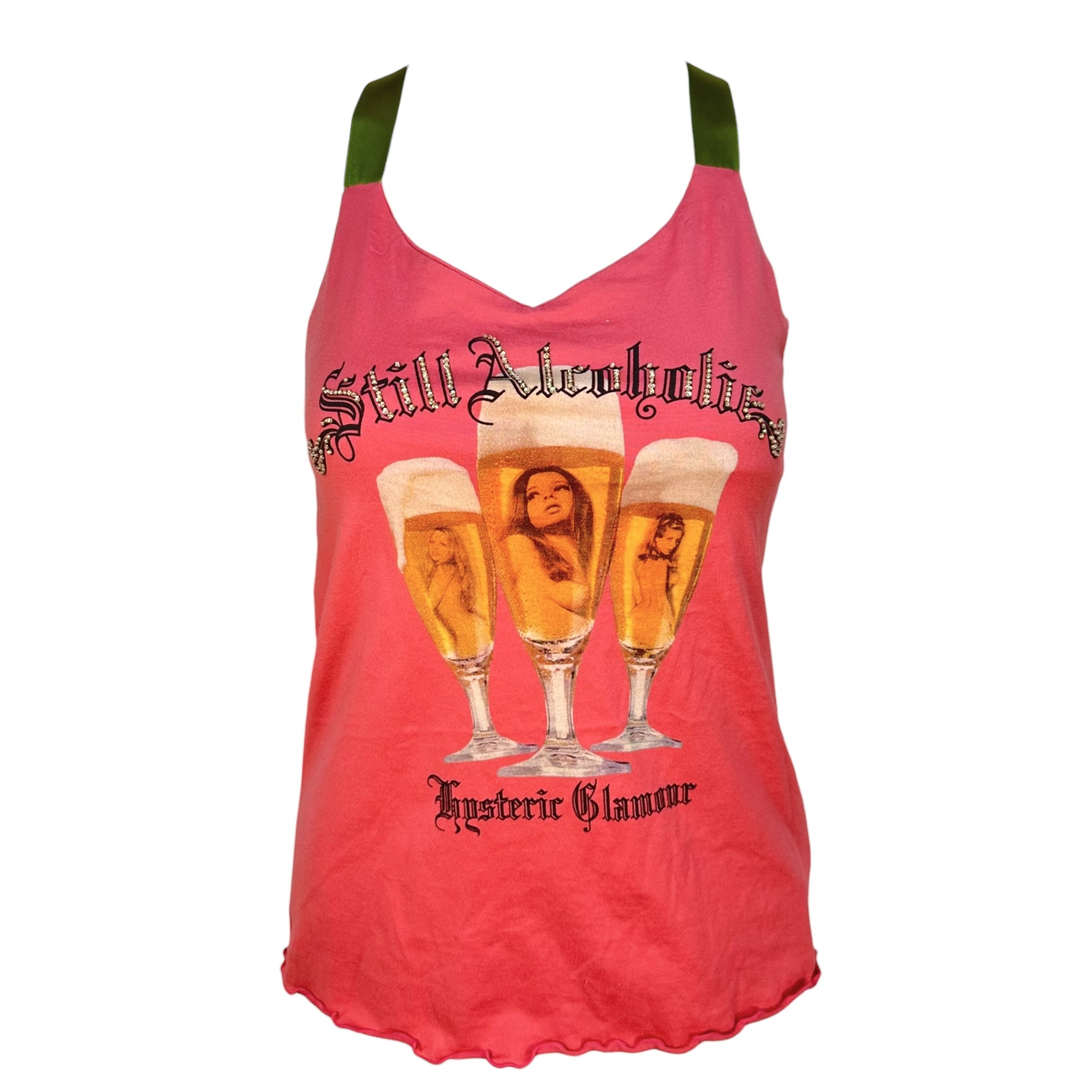Hysteric Glamour Halter Tank Pink Green Graphic