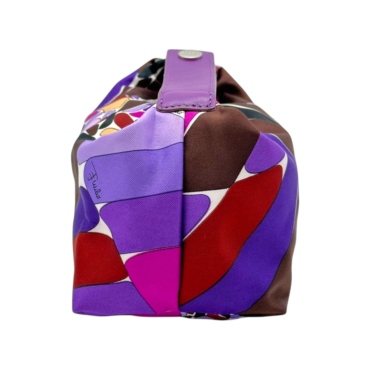 Emilio Pucci Purple Silk Printed Pochette Bag NEW