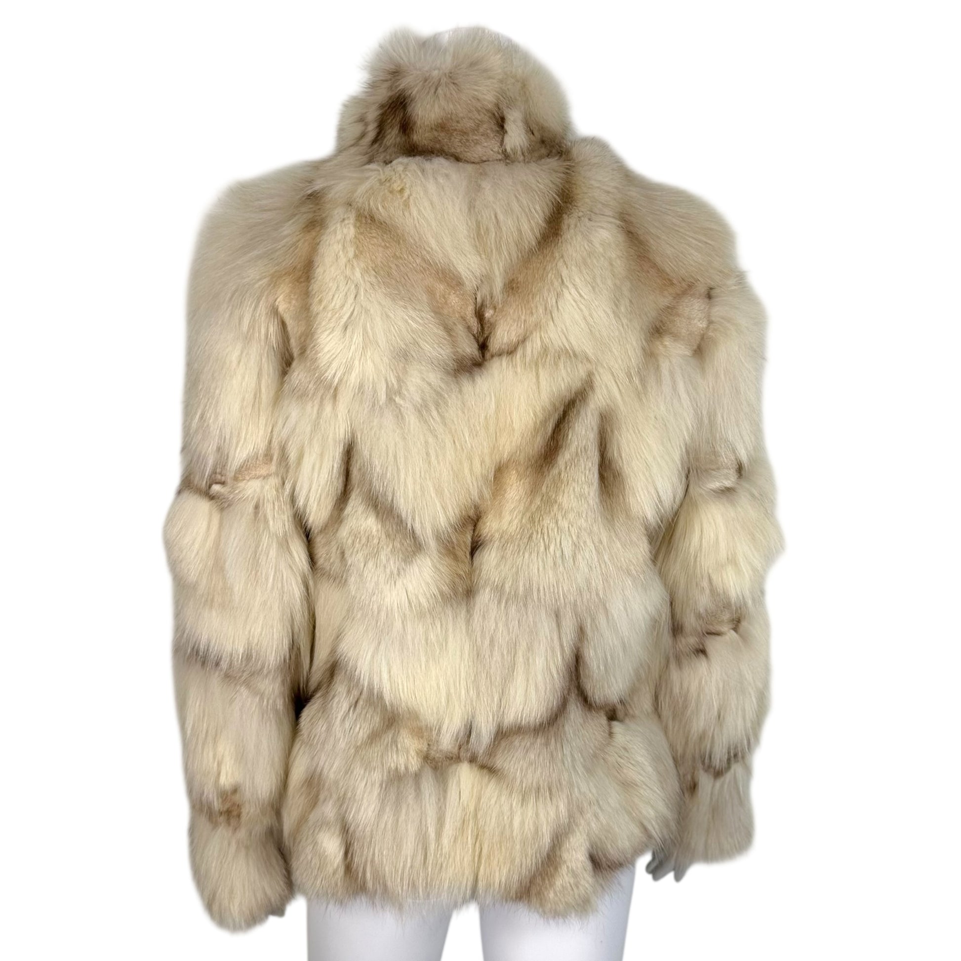 A&G Vintage White Brown Fox Fur Coat