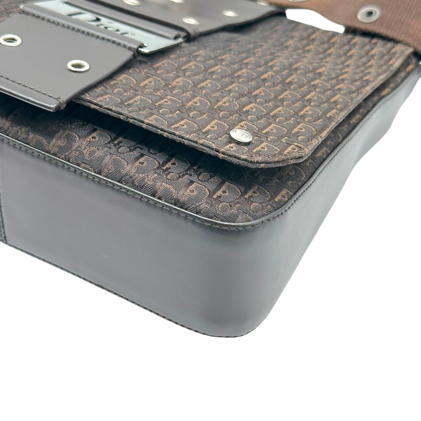 Christian Dior Dark Brown Trotter Monogram Street Chic Crossbody Satchel Bah