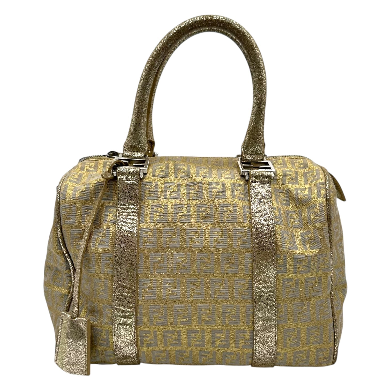 Fendi Gold & Silver Metallic Zucchino Small Bowler Bag - Outfit Repeater
