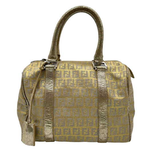 Fendi Gold & Silver Metallic Zucchino Small Bowler Bag - Outfit Repeater