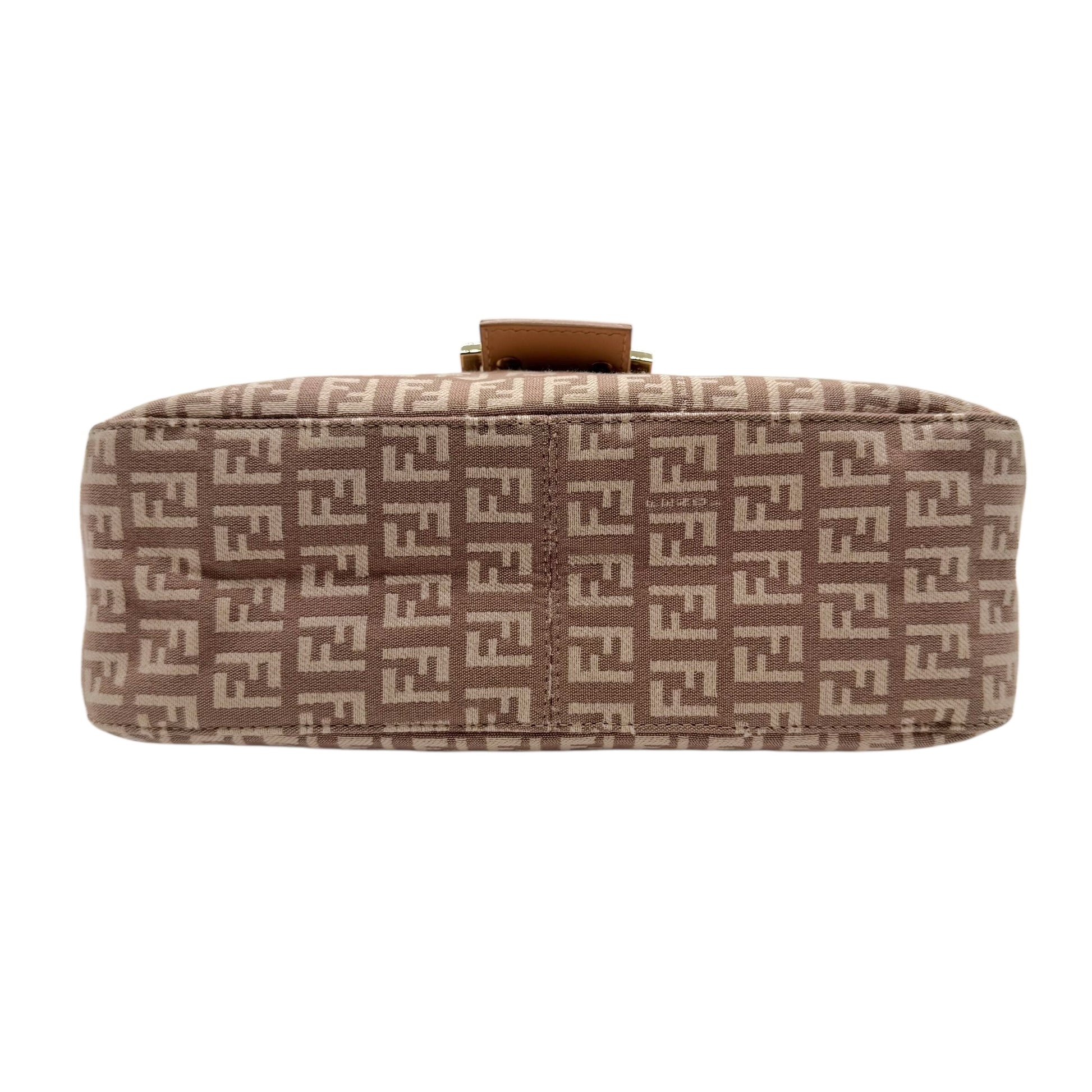 Fendi Pink Zucchino Monogram Fold-Over Baguette Bag - Outfit Repeater