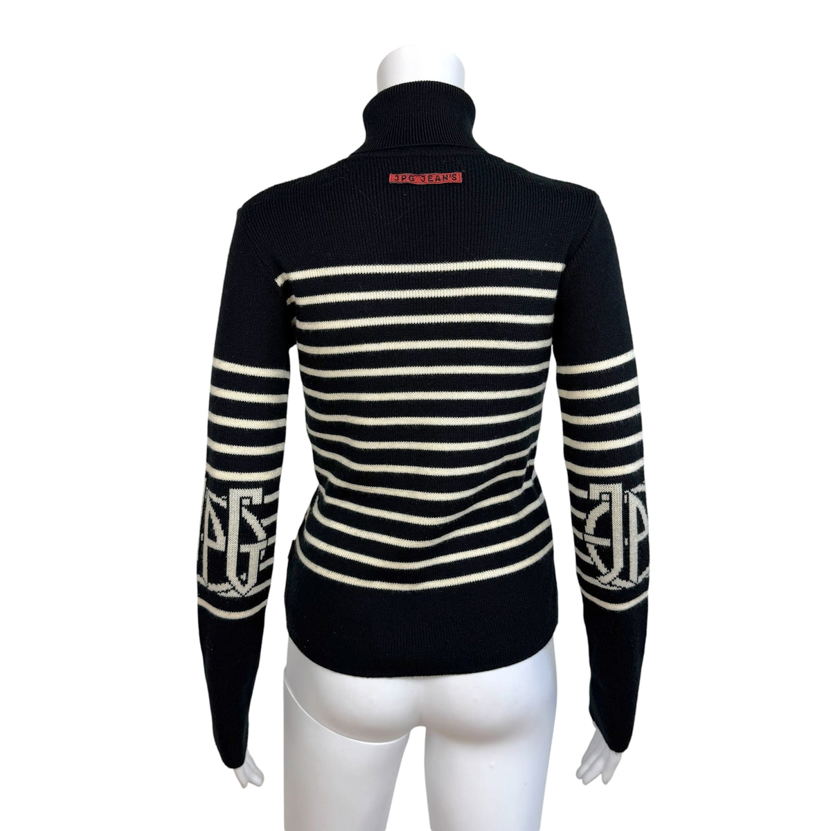 Jean Paul Gaultier Turtleneck Sweater Black White Stripes
