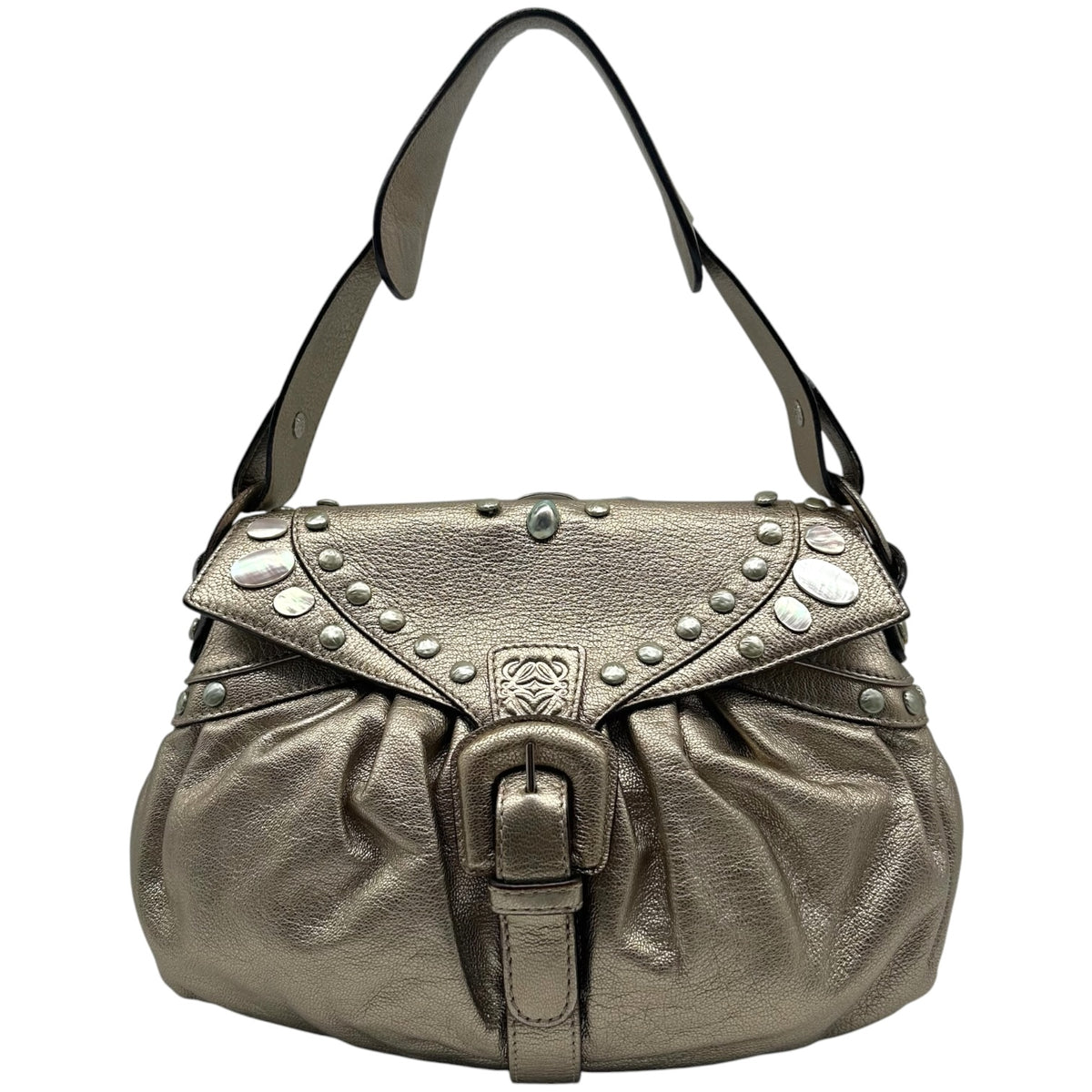 Loewe Metallic Leather Shoulder Bag with Mother of Pearl