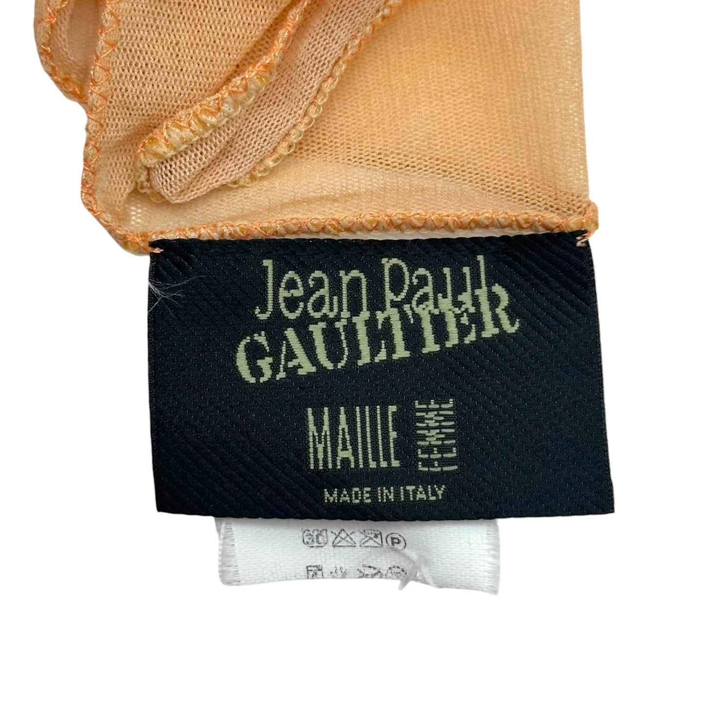 Jean Paul Gaultier Pale Pink Polka Dot Print Mesh XL Sarong Scarf
