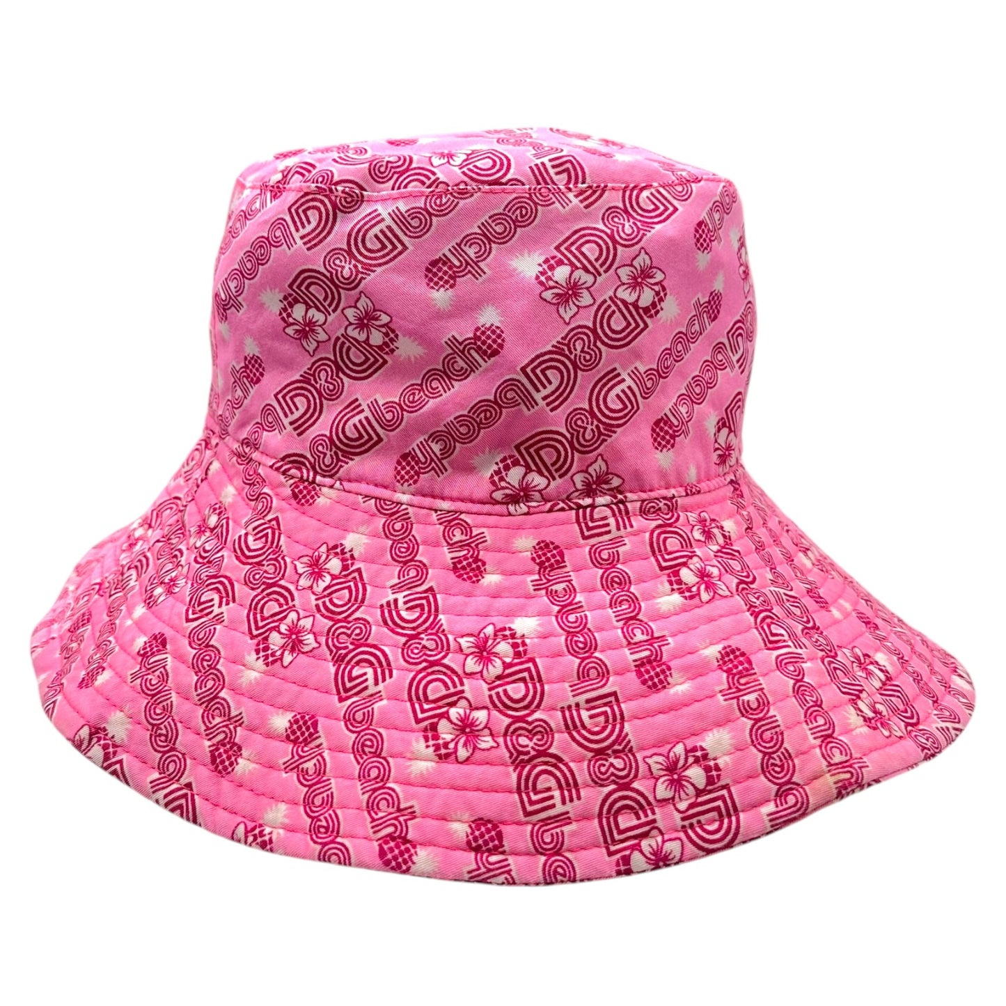 Dolce & Gabbana Pink Logo Print Bucket Hat