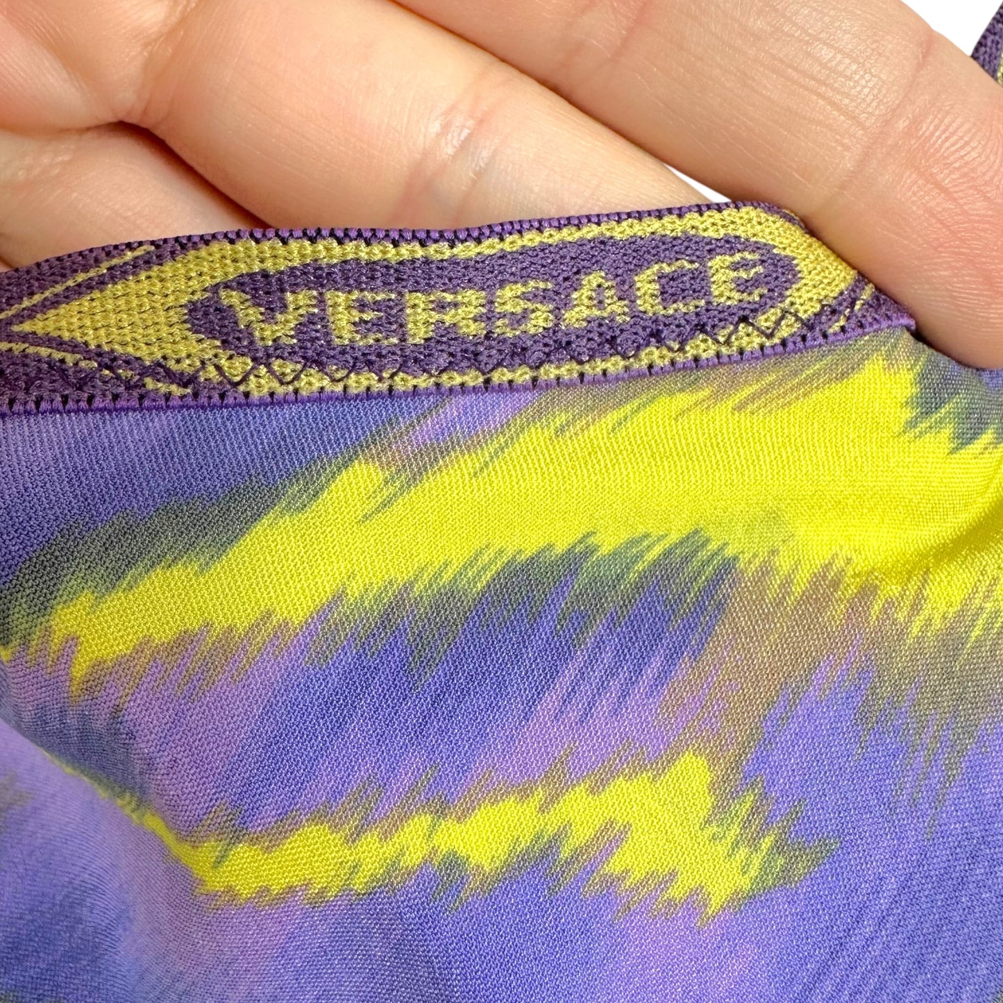Versace Yellow & Purple Zebra Print Tank Top