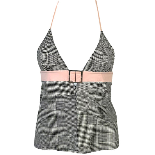 Christian Dior S/S 2006 Houndstooth Halter Tank