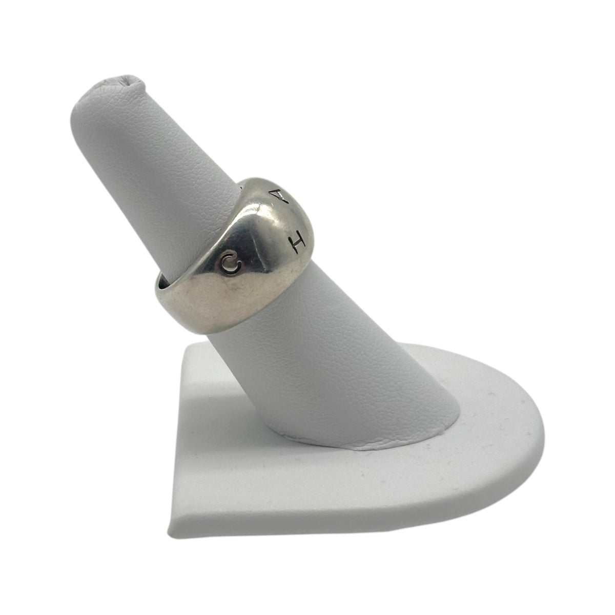 Chanel 925 Sterling Silver Spell-Out Logo Ring