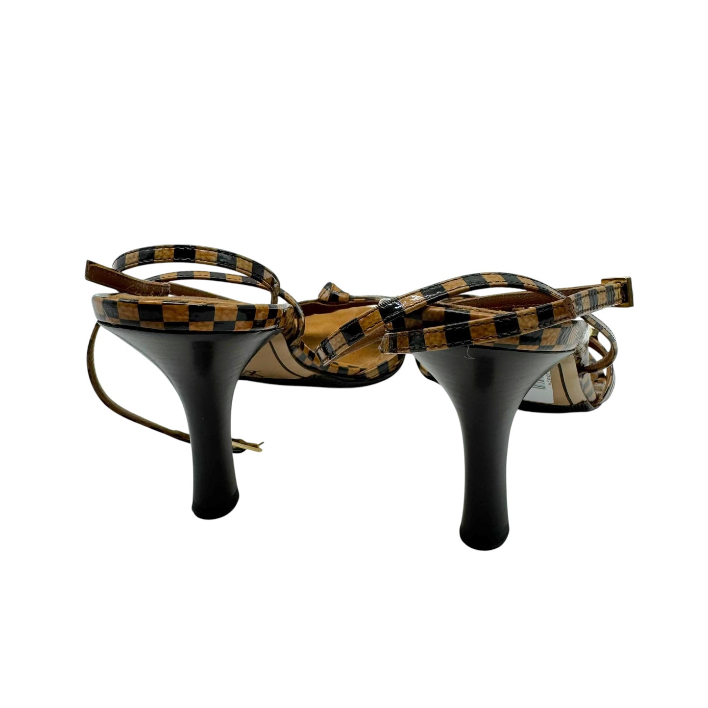 Louis Vuitton Damier Ebene Brown Strappy Heeled Sandals