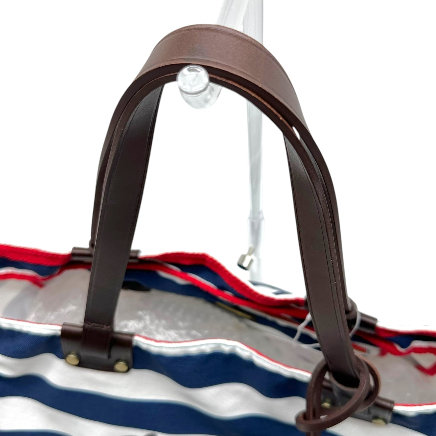 Dsquared2 Blue & White Striped Logo Beach Tote Bag
